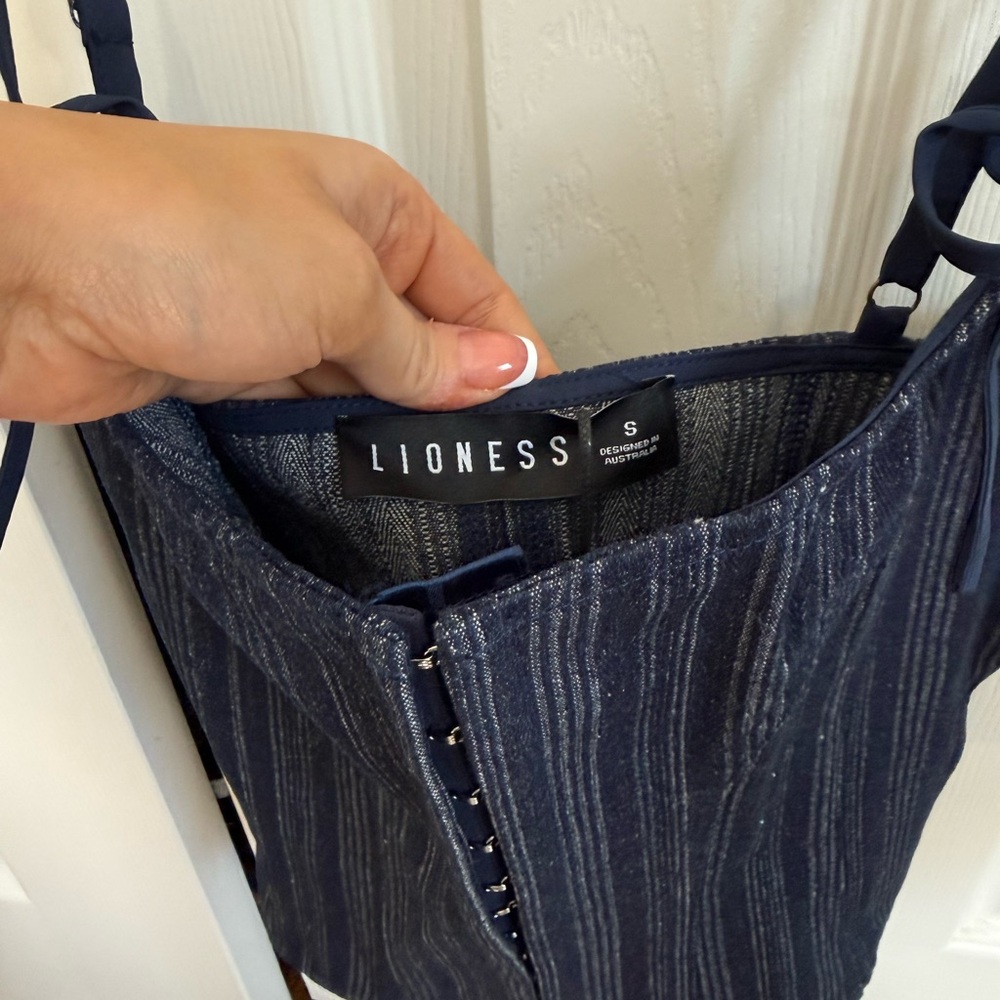 Revolve Lioness Denim Corset Top - size small - Picture 4 of 4